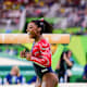 Biles celebrates at the Rio 2016 Olympics.